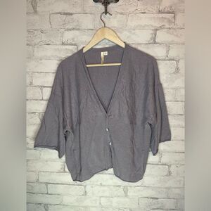 J. Jill Cashmere / Cotton Blend Oversized XS Sweater Purple/Grey Lagenlook